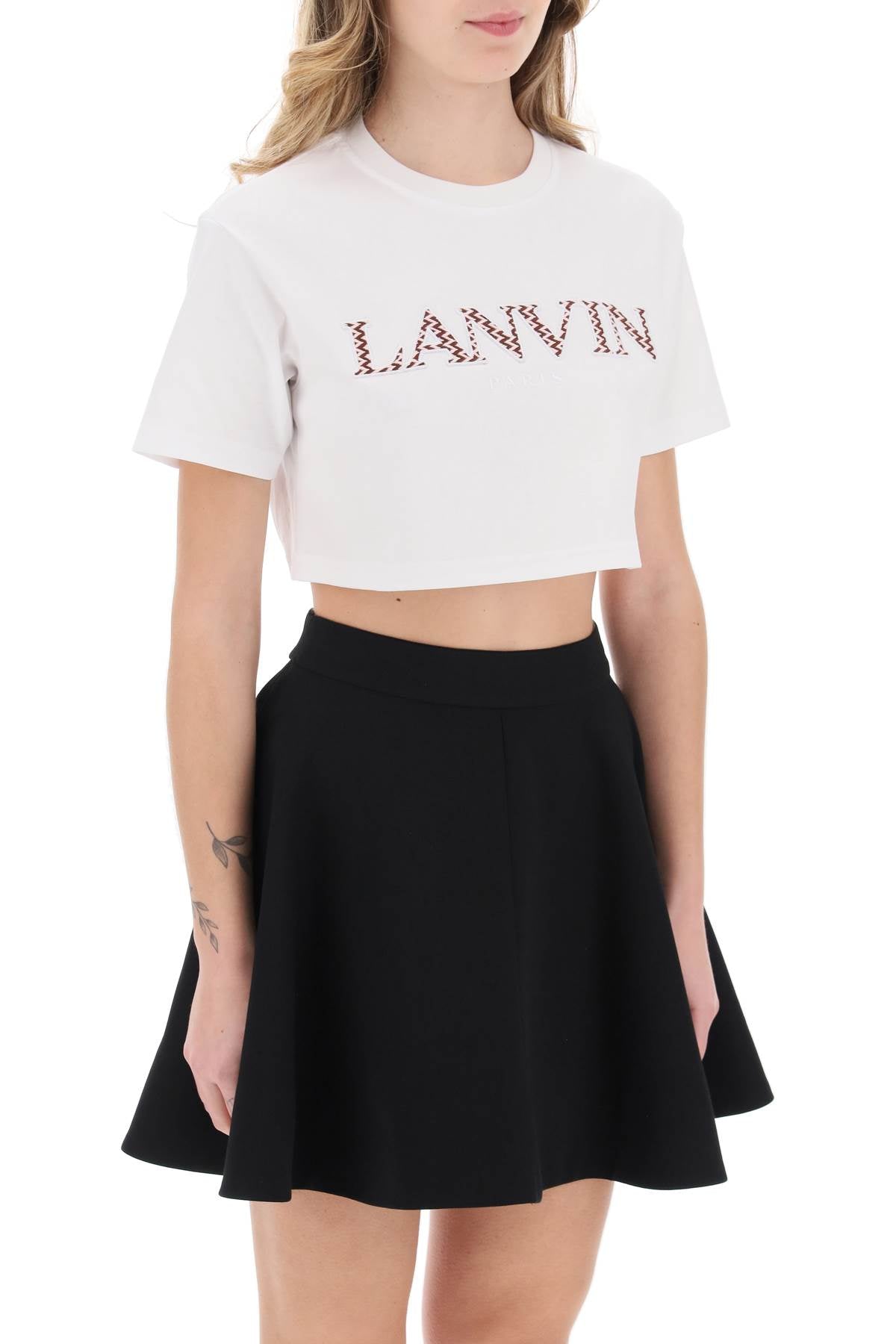 Lanvin Lanvin curb logo cropped t-shirt