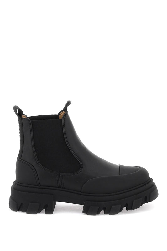 Ganni Ganni cleated low chelsea ankle boots