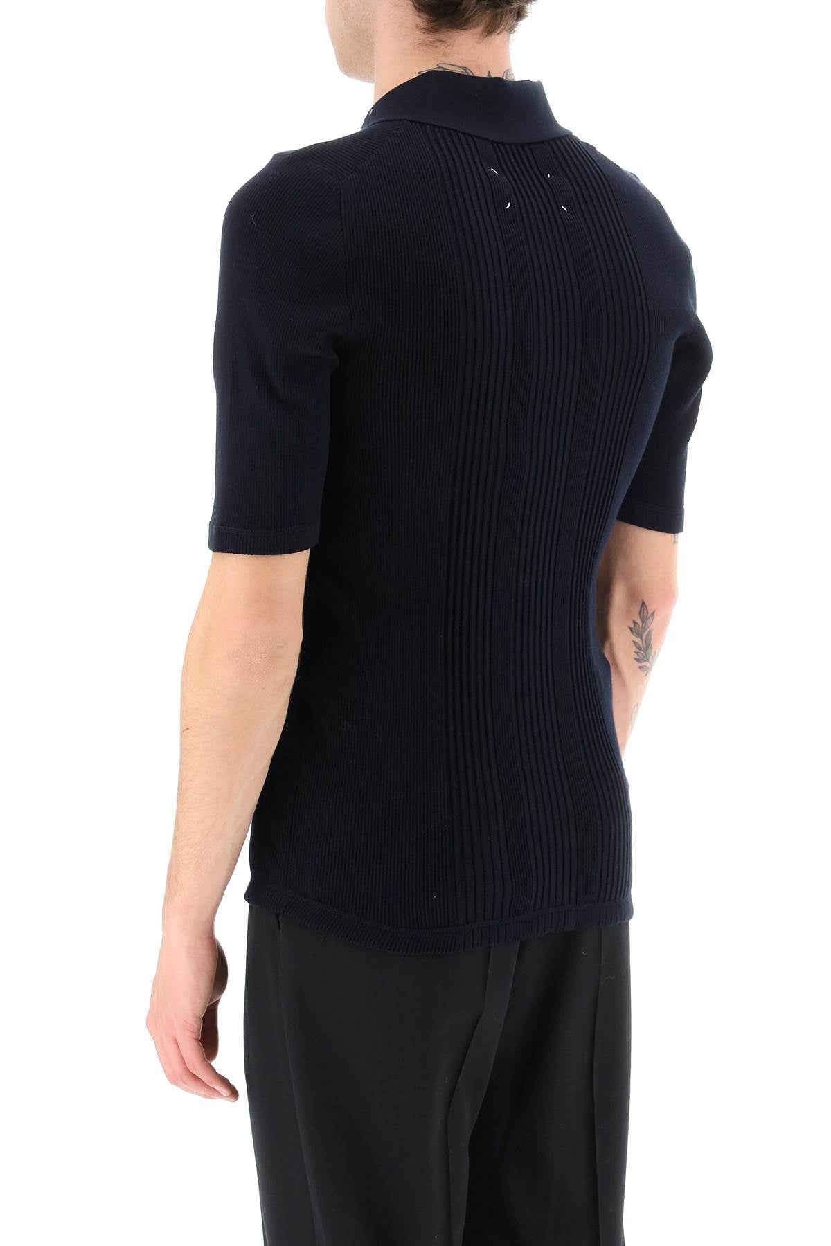 Maison Margiela Maison margiela ribbed stretch polo shirt