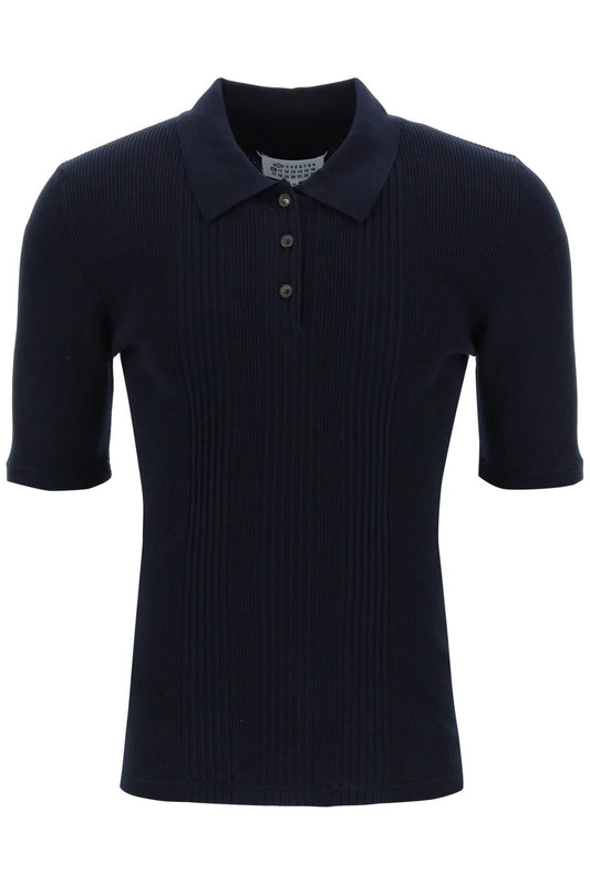 Maison Margiela Maison margiela ribbed stretch polo shirt