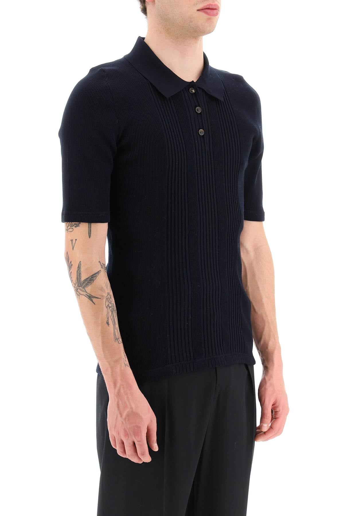 Maison Margiela Maison margiela ribbed stretch polo shirt