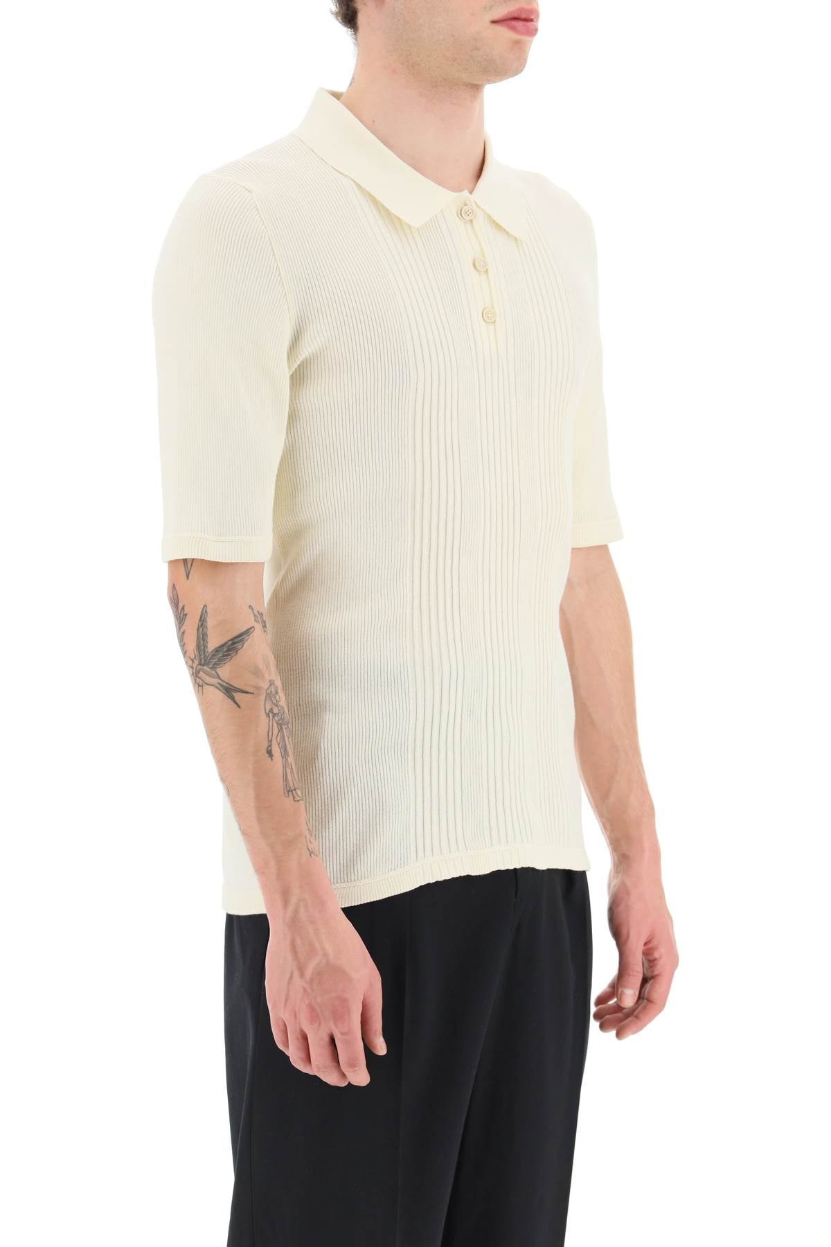 Maison Margiela Maison margiela ribbed stretch polo shirt