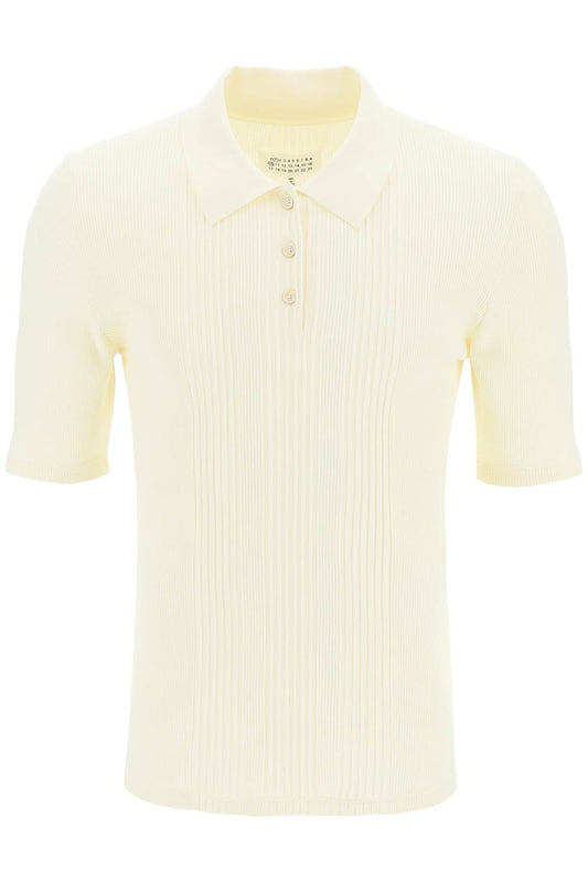 Maison Margiela Maison margiela ribbed stretch polo shirt