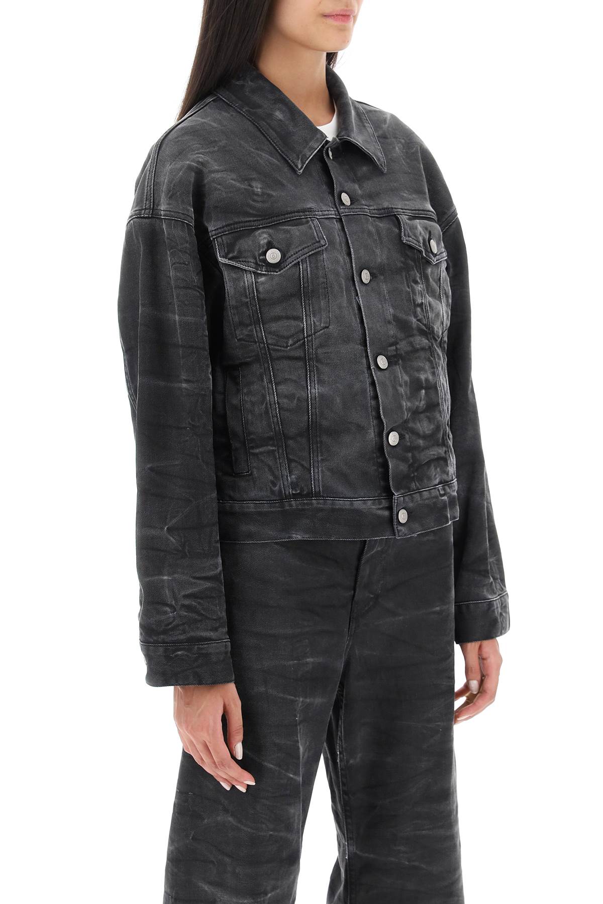 MM6 Maison Margiela Mm6 maison margiela crinkle-effect denim jacket