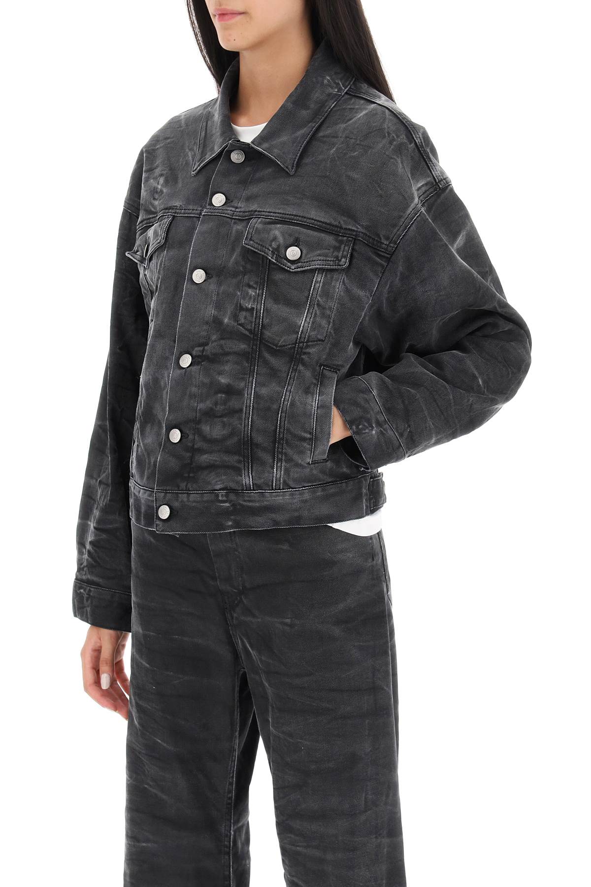 MM6 Maison Margiela Mm6 maison margiela crinkle-effect denim jacket