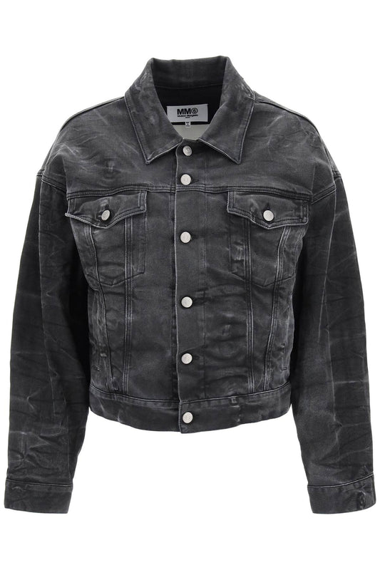 MM6 Maison Margiela Mm6 maison margiela crinkle-effect denim jacket