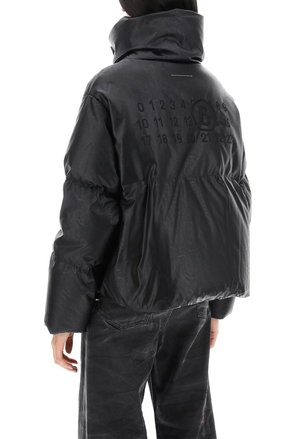 MM6 Maison Margiela Mm6 maison margiela faux leather puffer jacket with back logo embroidery