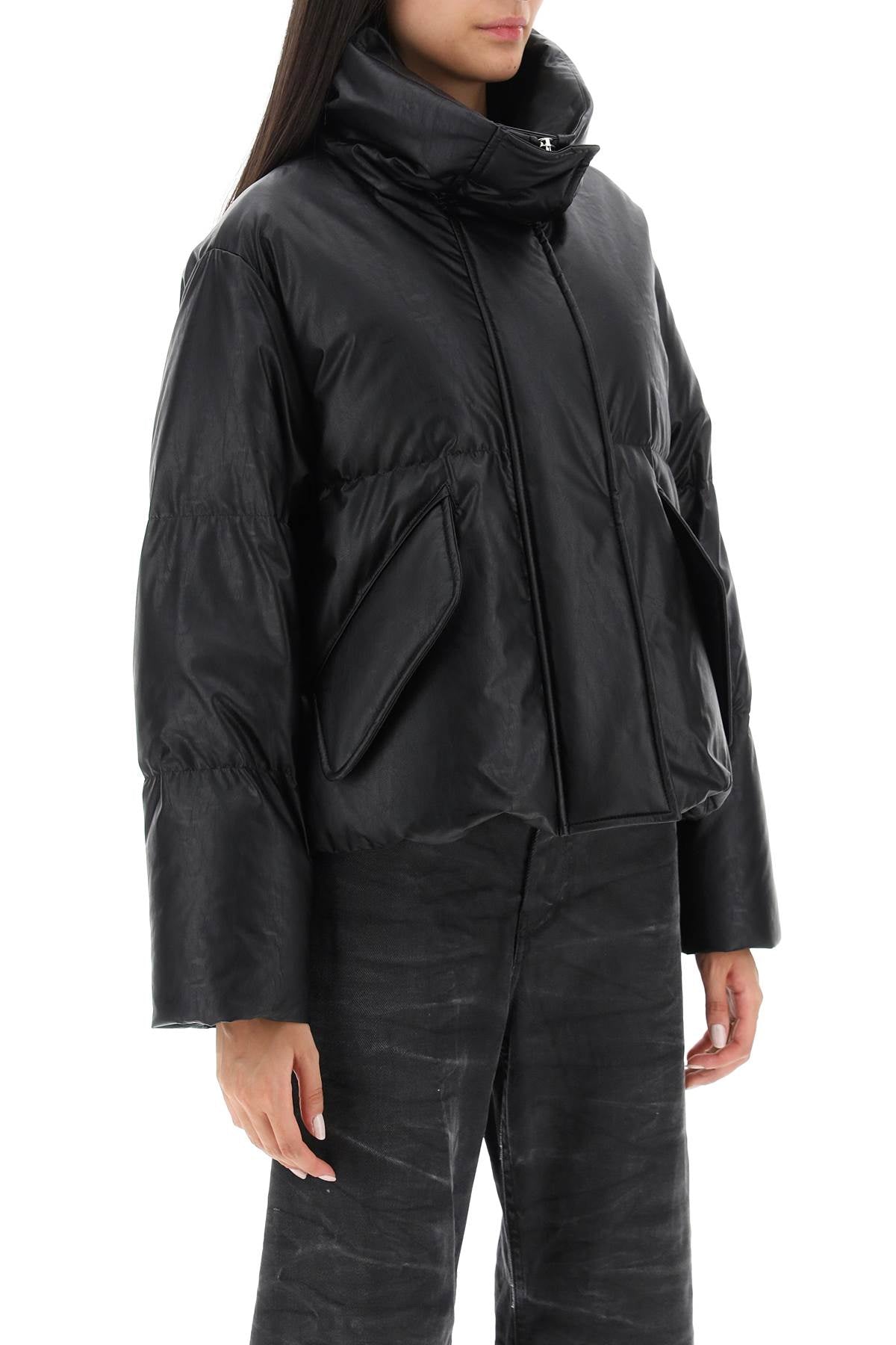 MM6 Maison Margiela Mm6 maison margiela faux leather puffer jacket with back logo embroidery