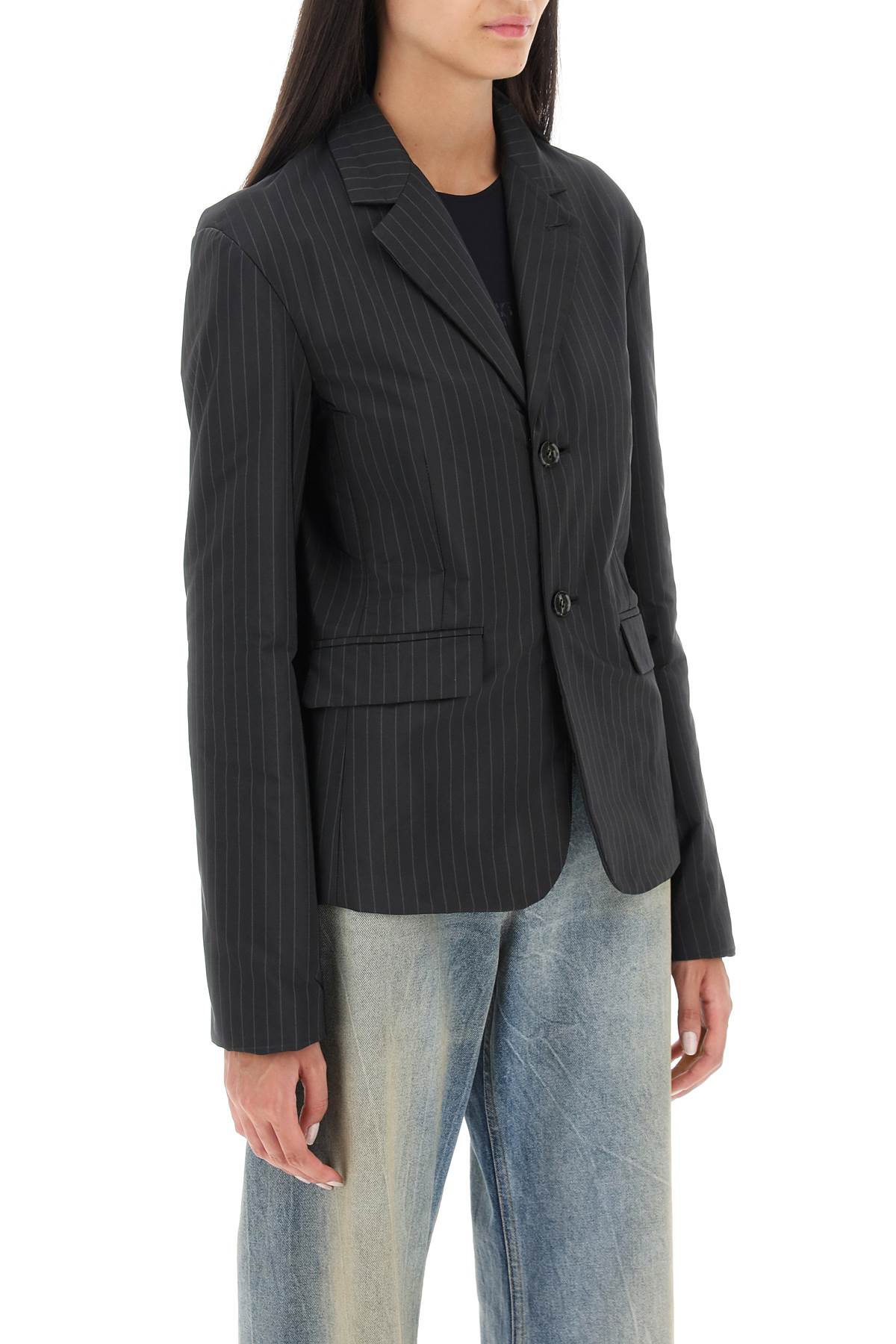 MM6 Maison Margiela Mm6 maison margiela padded blazer with pinstripe motif