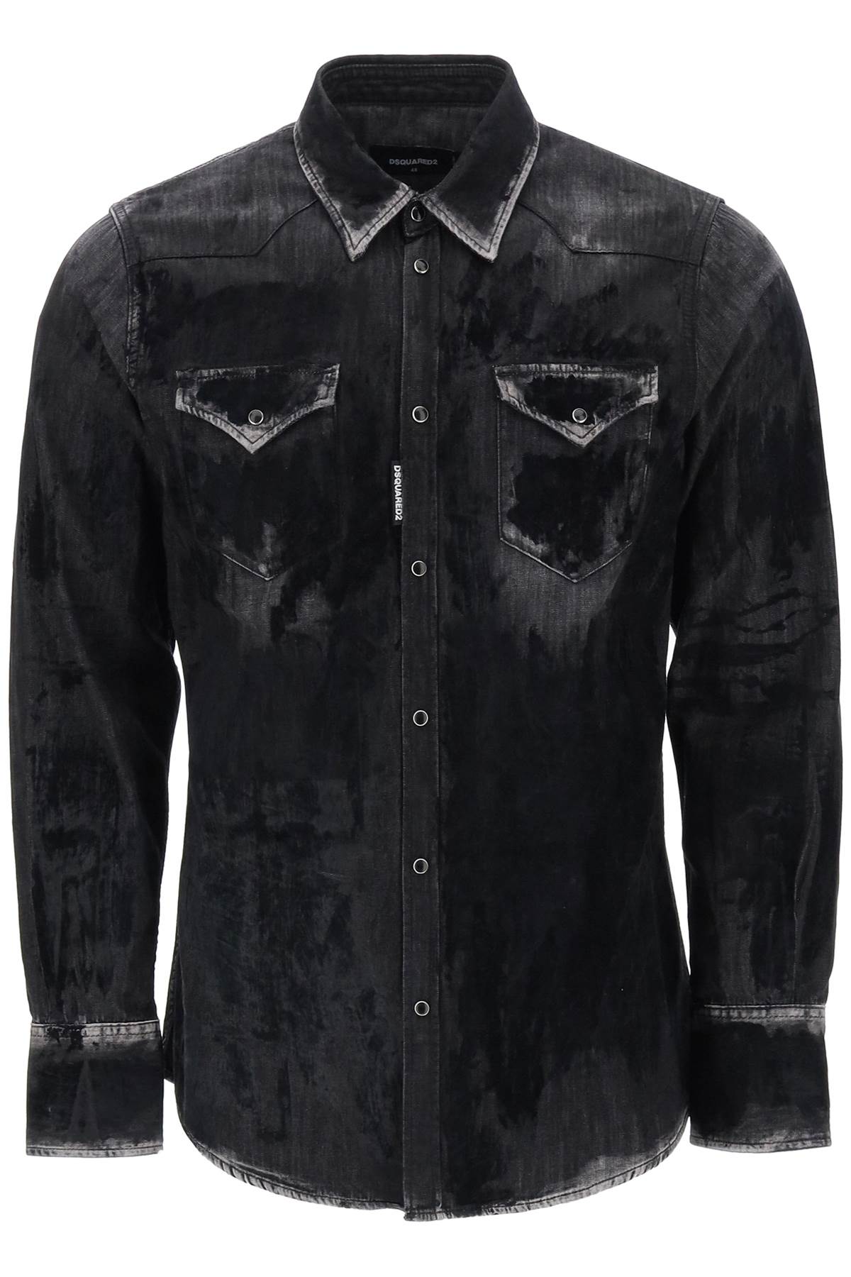 Dsquared2 Dsquared2 flocked denim western shirt