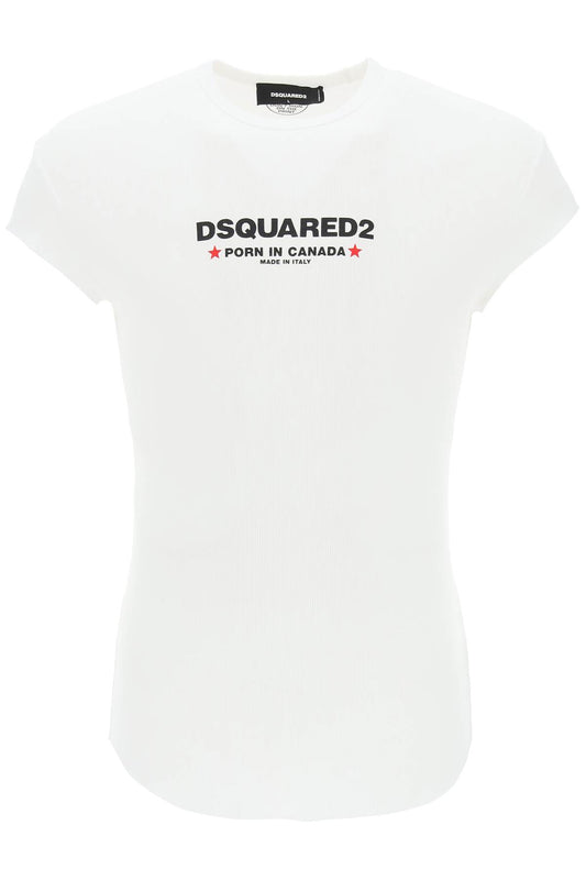 Dsquared2 Dsquared2 choke fit ribbed t-shirt