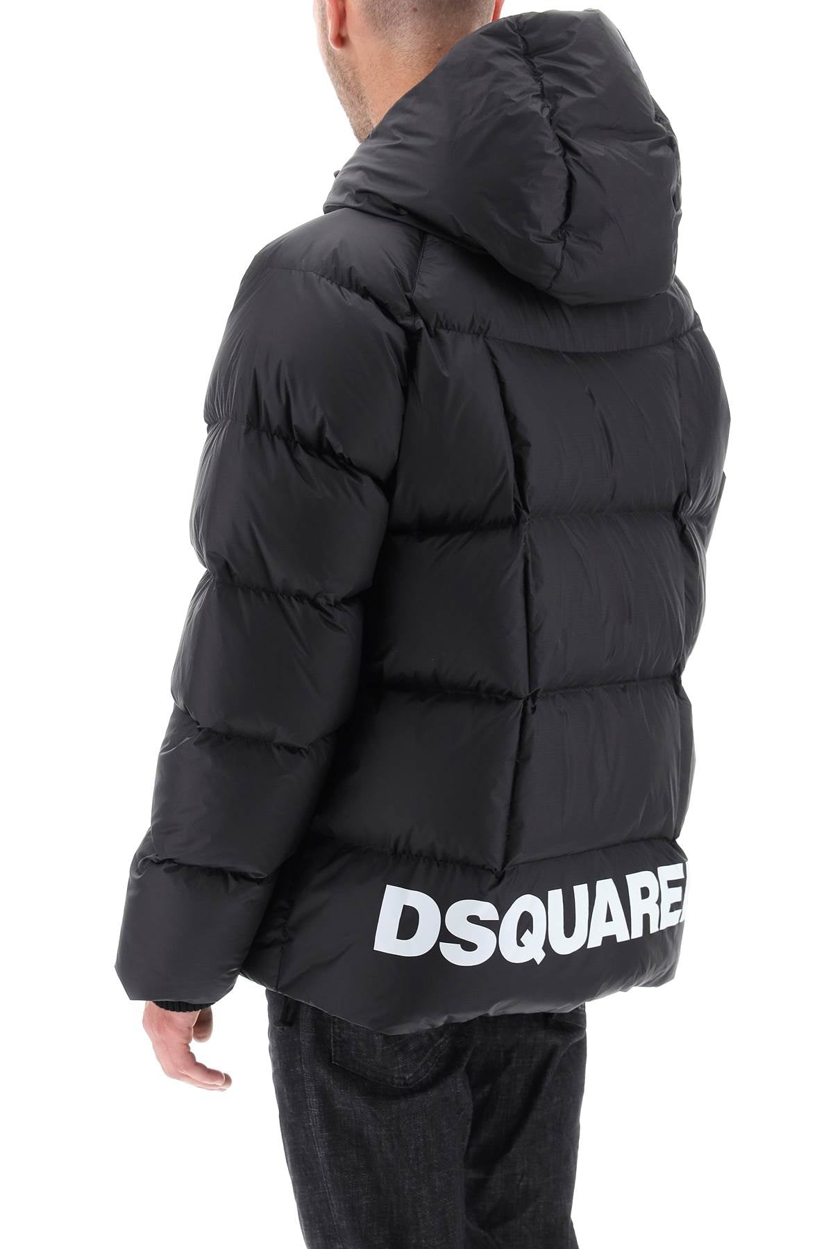 Dsquared2 Dsquared2 logo print hooded down jacket