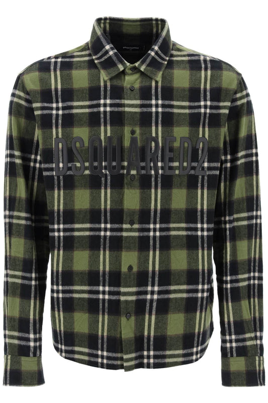 Dsquared2 Dsquared2 check flannel shirt with rubberized logo