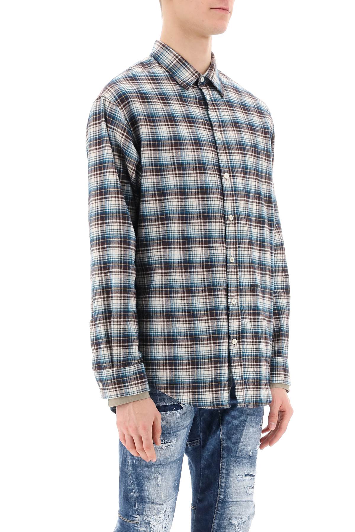 Dsquared2 Dsquared2 check shirt with layered sleeves