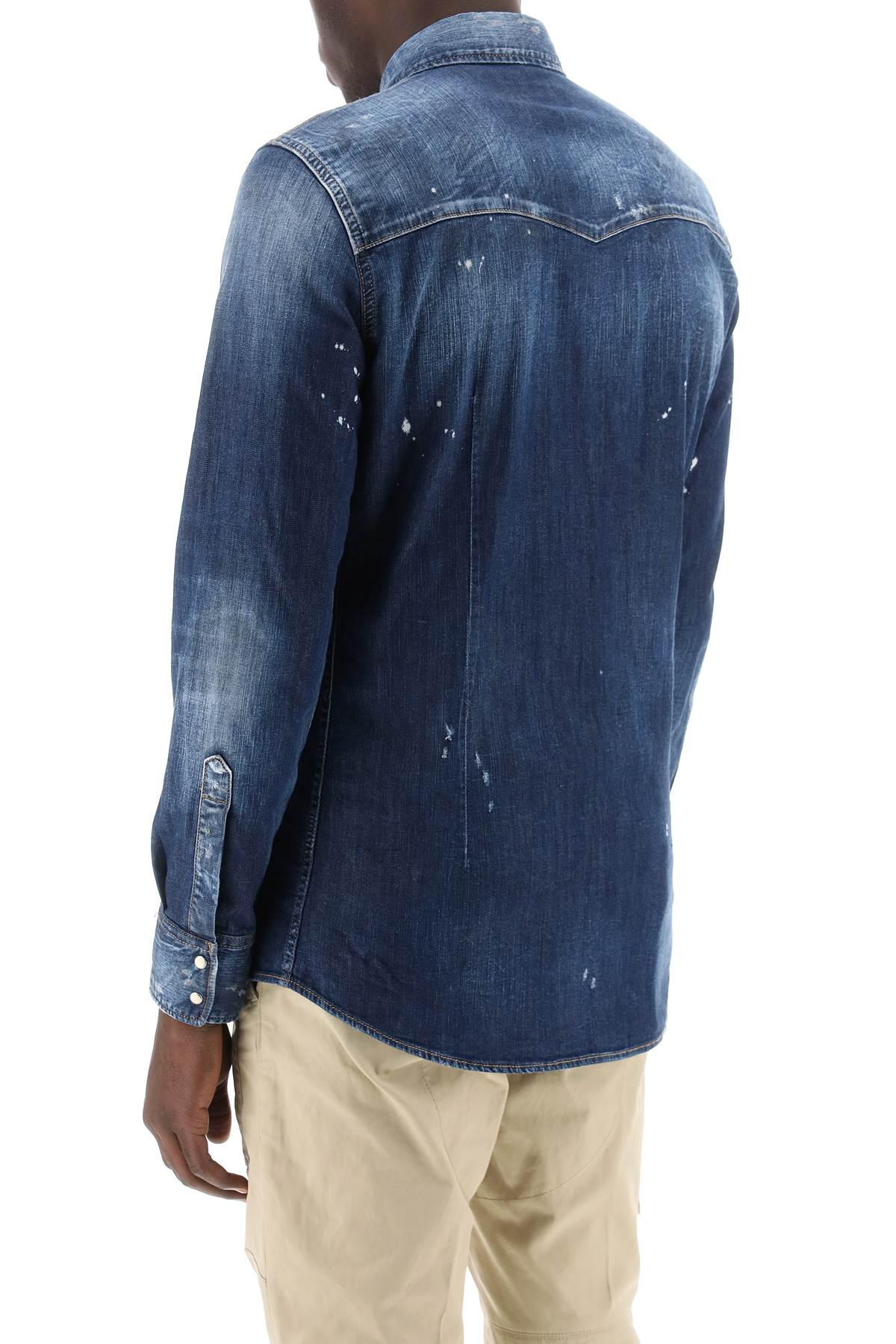 Dsquared2 Dsquared2 western shirt in used denim