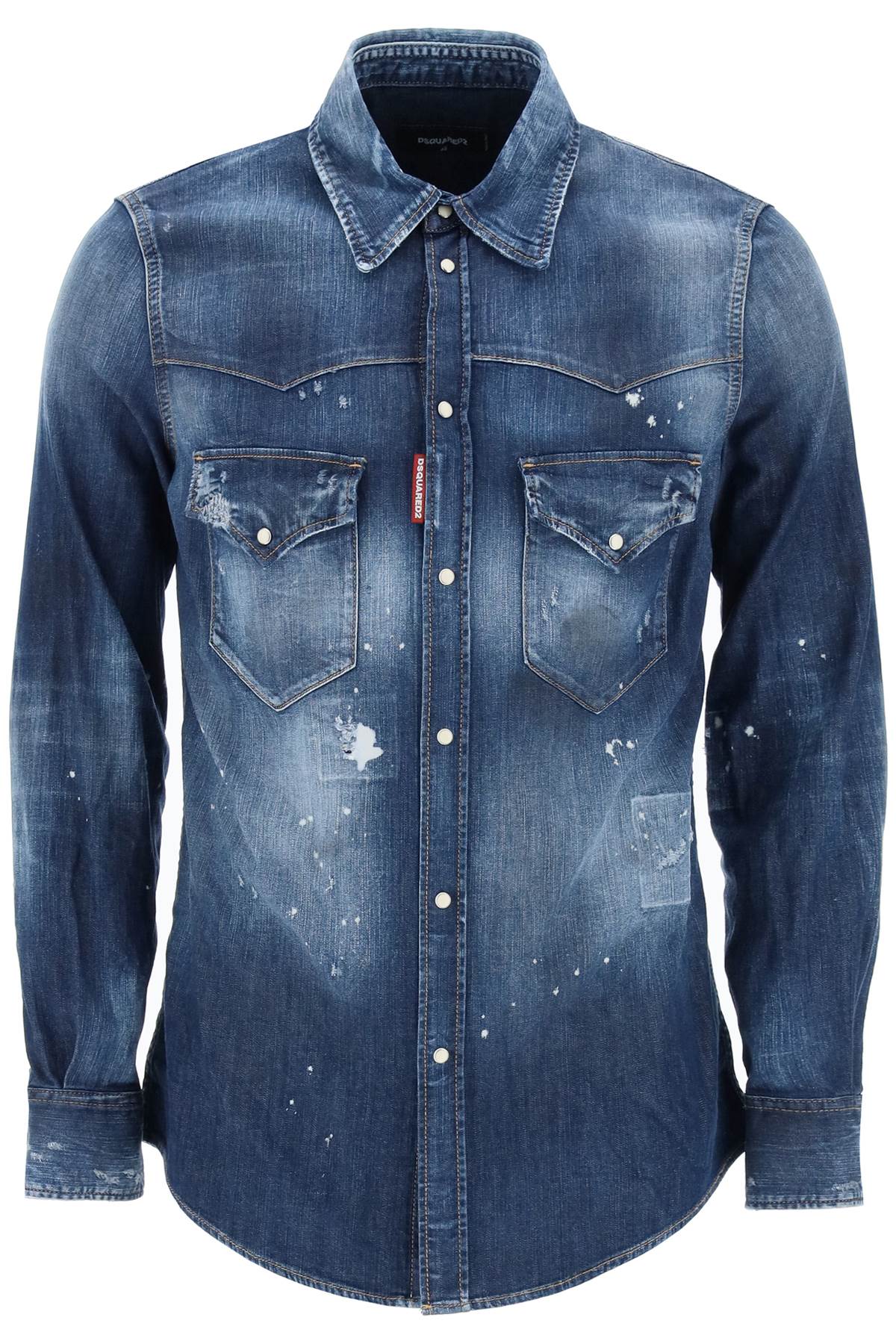 Dsquared2 Dsquared2 western shirt in used denim