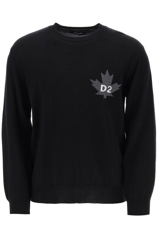 Dsquared2 Dsquared2 d2 leaf wool sweater