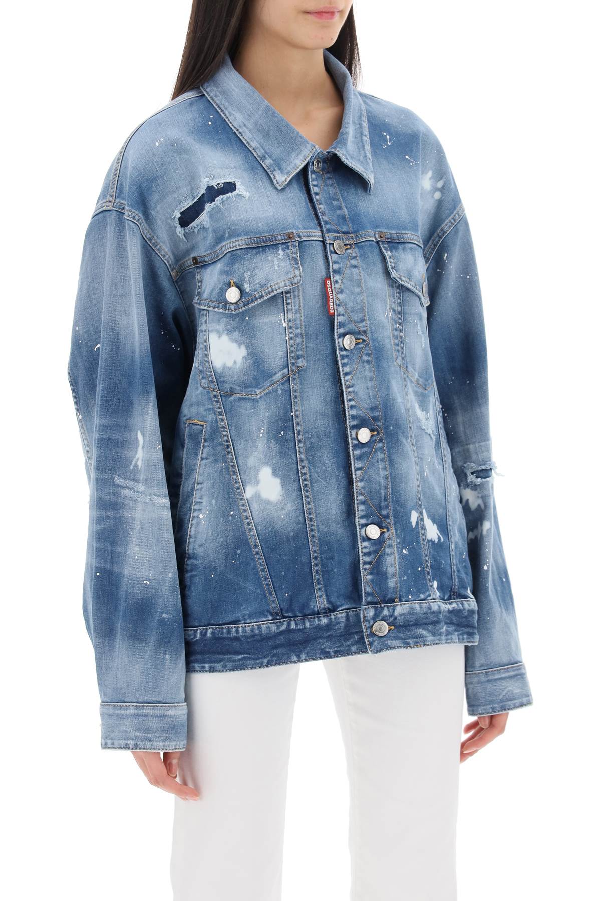 Dsquared2 medium ice spots wash denim jacket