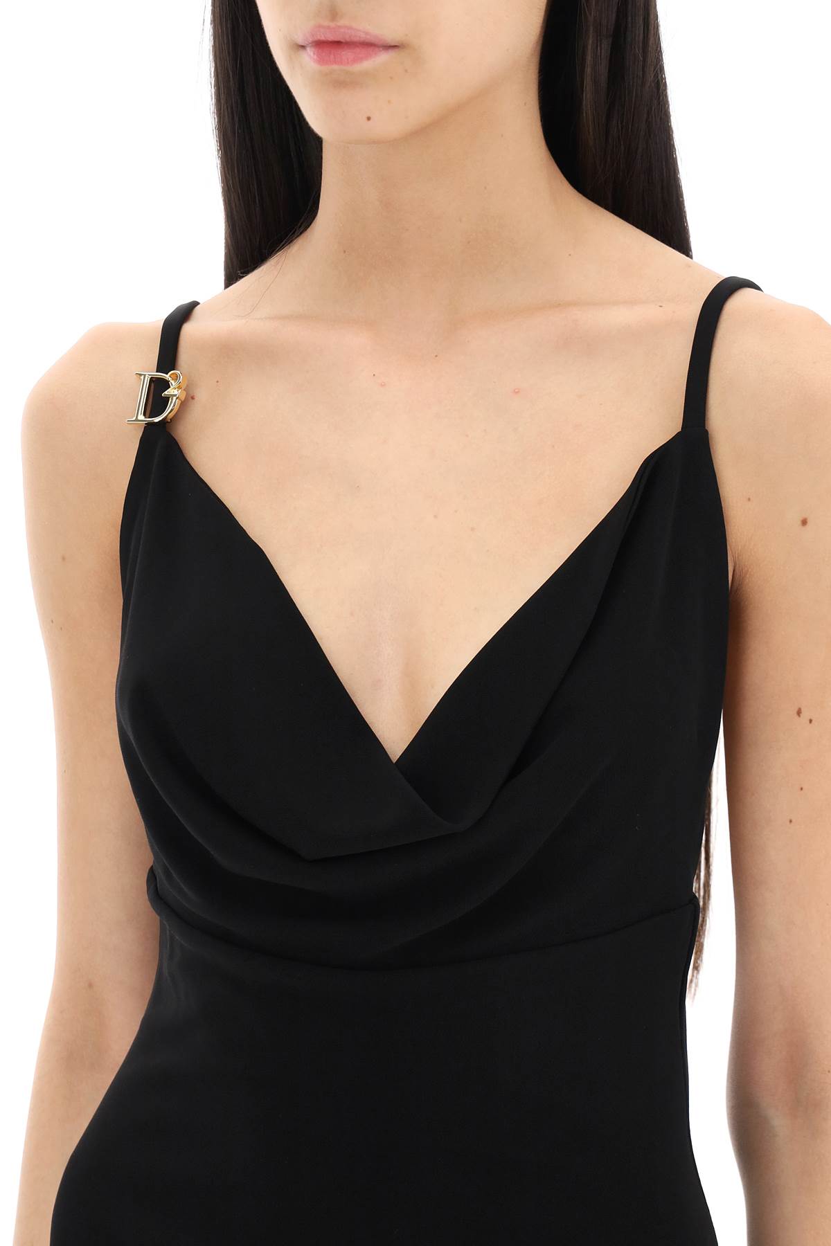 Dsquared2 Dsquared2 sleeveless mini dress with draped neckline