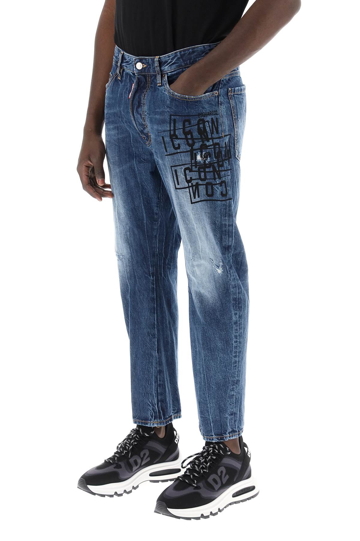 Dsquared2 Dsquared2 jeans bro in icon dark wash stamps