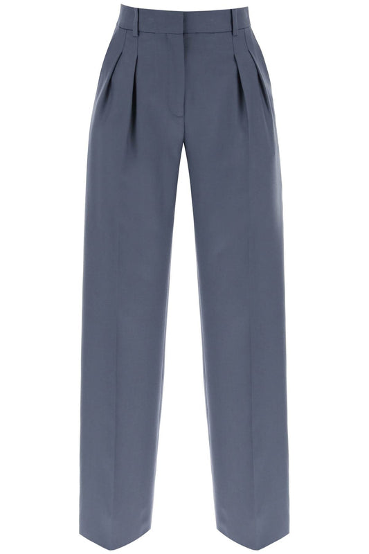 Loulou Studio Loulou studio sbiru double pleat trousers