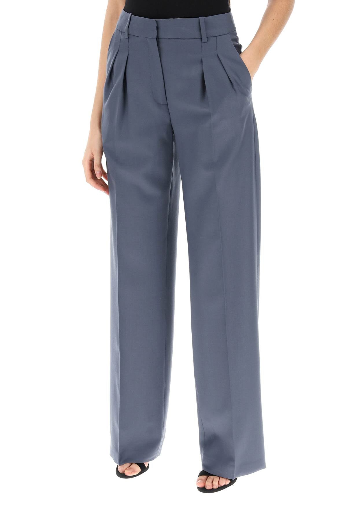 Loulou Studio Loulou studio sbiru double pleat trousers