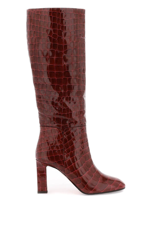 Aquazzura Aquazzura sellier boots in croc-embossed leather