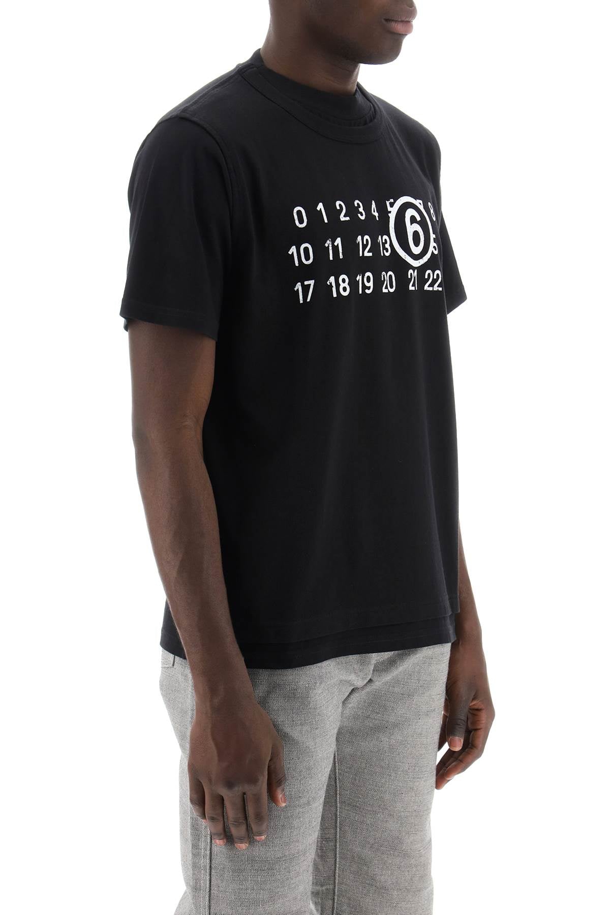 MM6 Maison Margiela Mm6 maison margiela layered t-shirt with numeric signature print effect