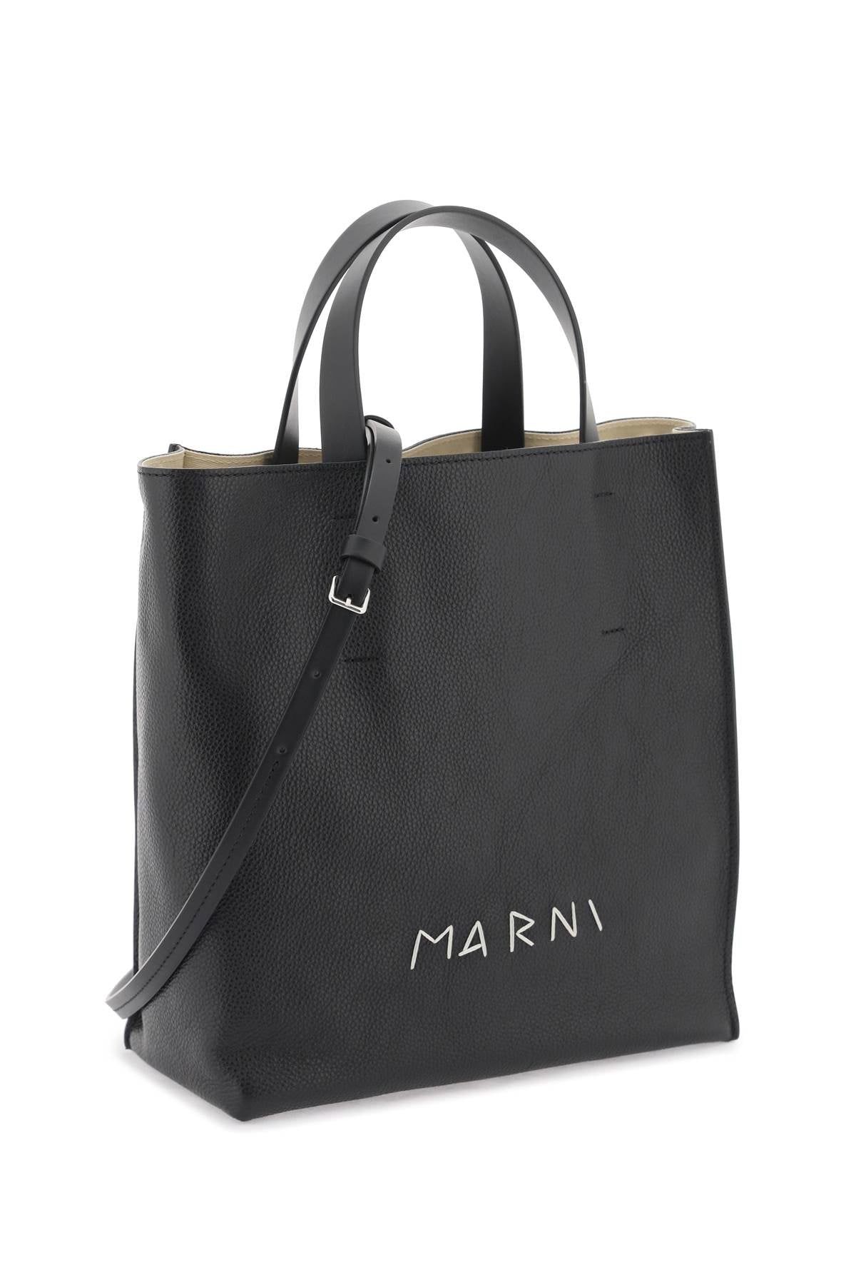 Marni leather museum tote bag