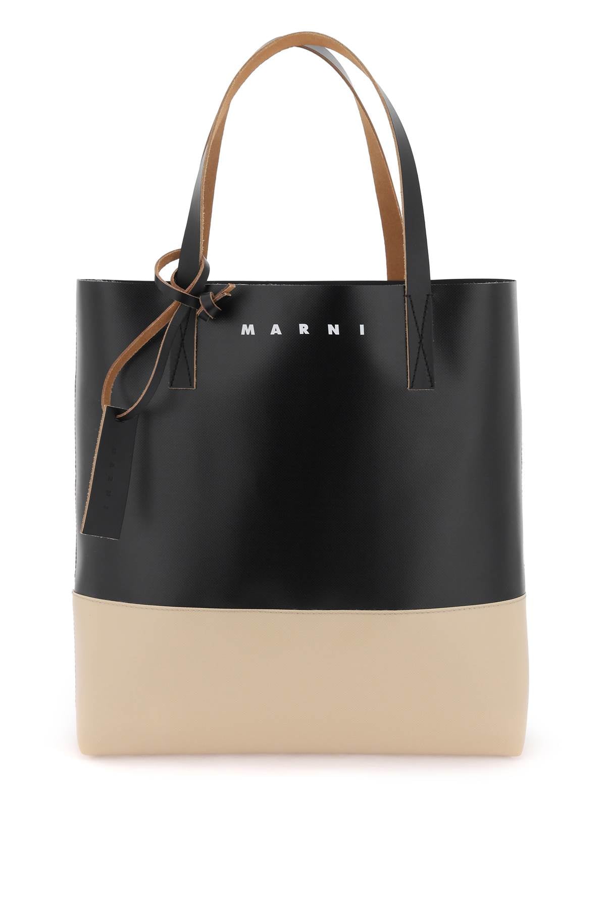 Marni Marni two-tone leather tote bag