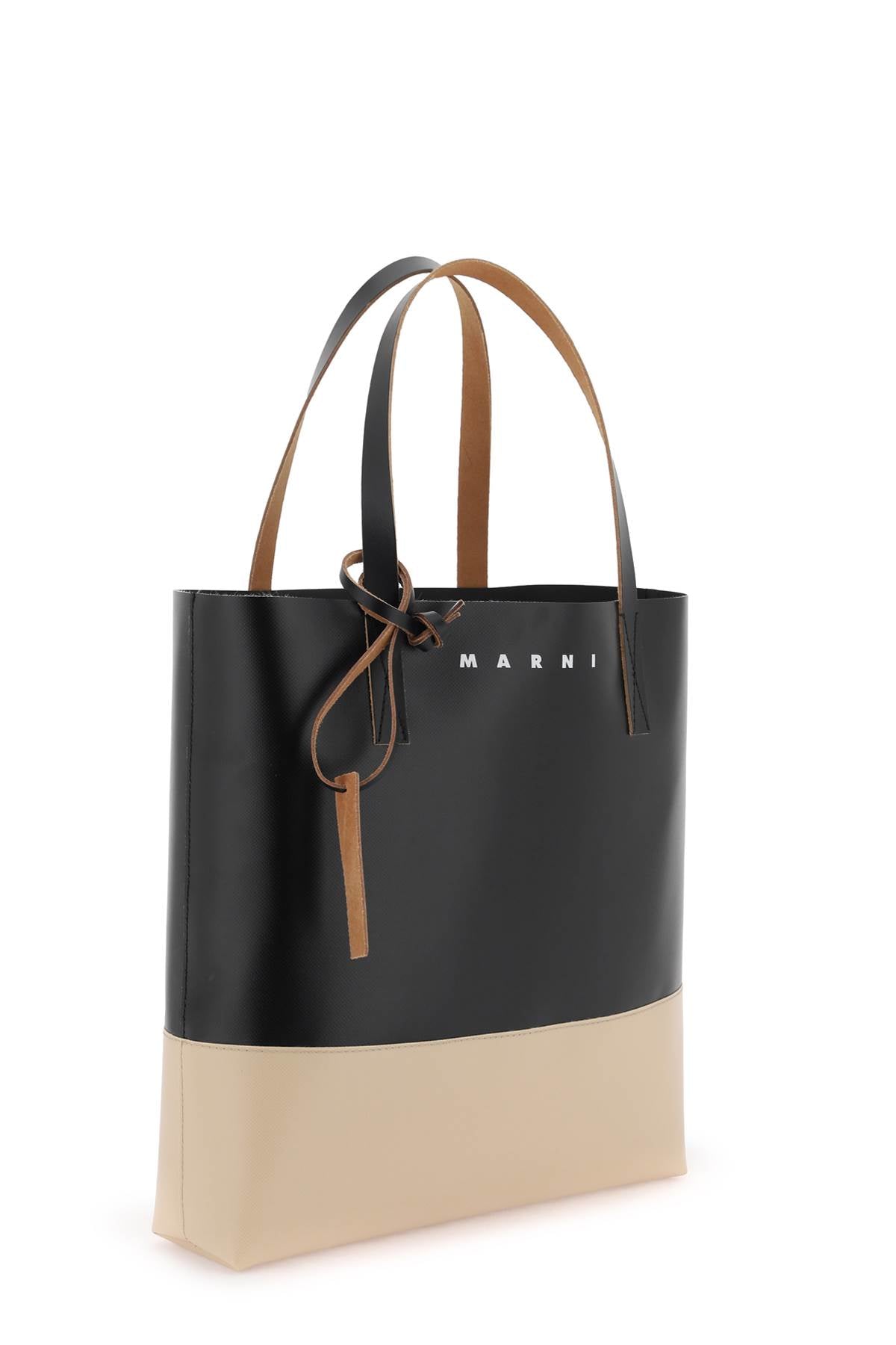 Marni Marni two-tone leather tote bag