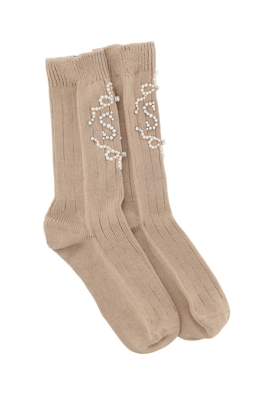 Simone Rocha Simone rocha sr socks with pearls and crystals