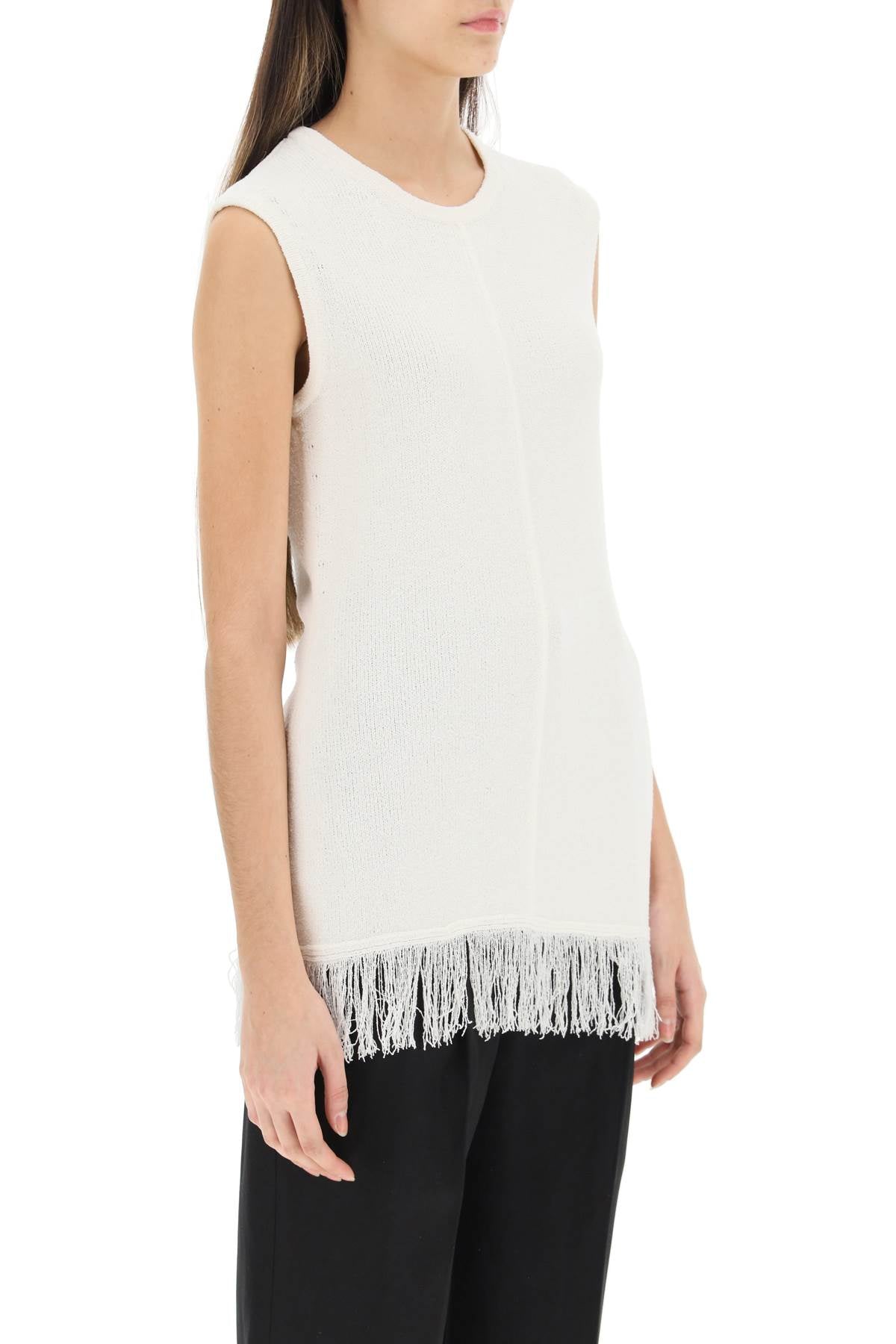 Loulou Studio Loulou studio fringed bouclé knit top