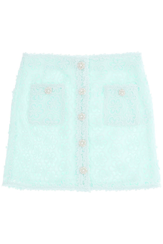 Self Portrait Self portrait mini skirt in guipure floral lace