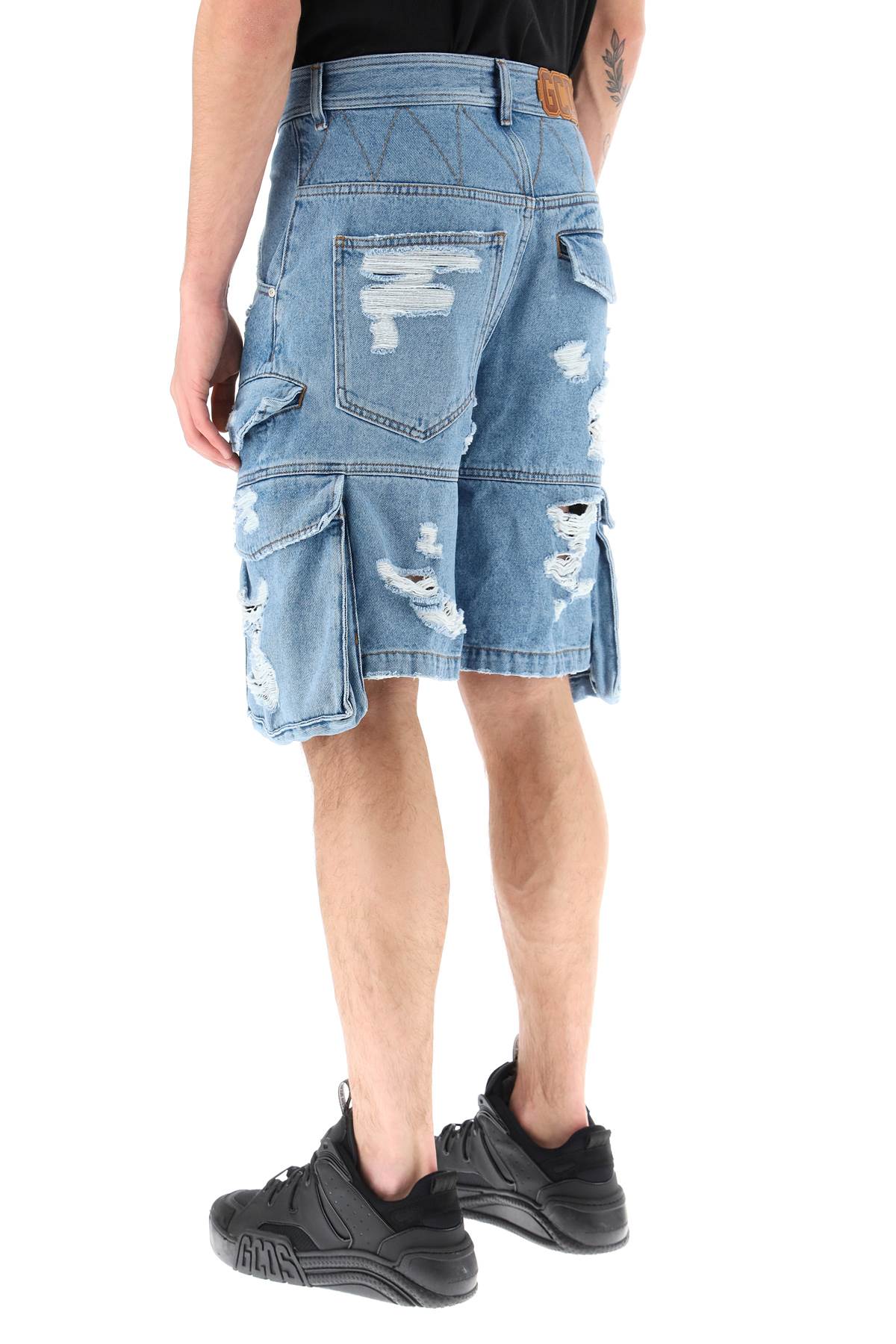 GCDS Gcds ultracargo destroyed denim shorts