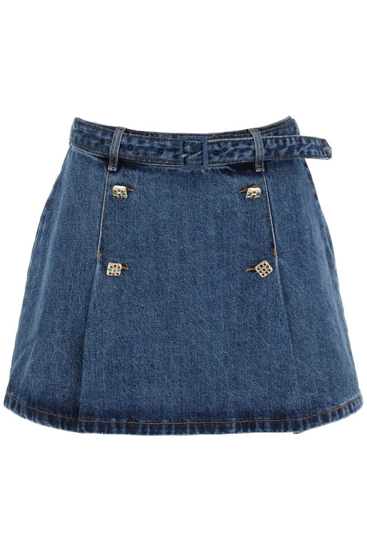 Self Portrait Self portrait mini denim skirt in seven words