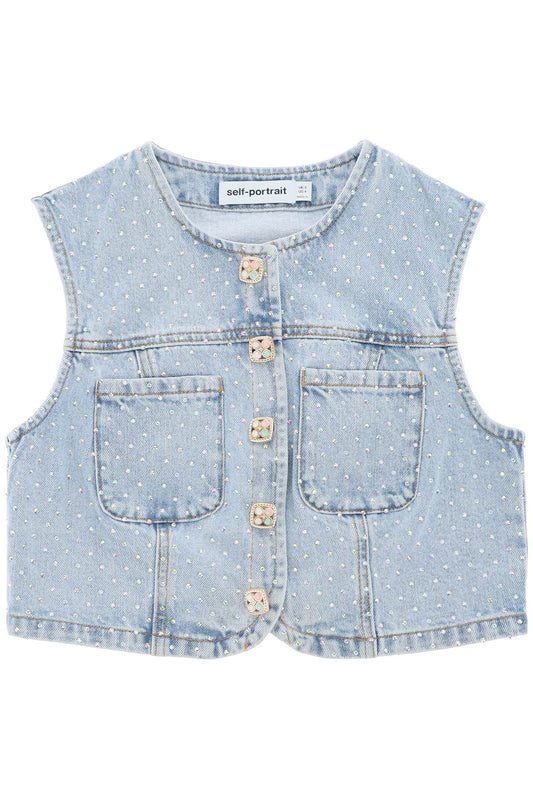 Self Portrait Self portrait "denim vest with rhinestones and