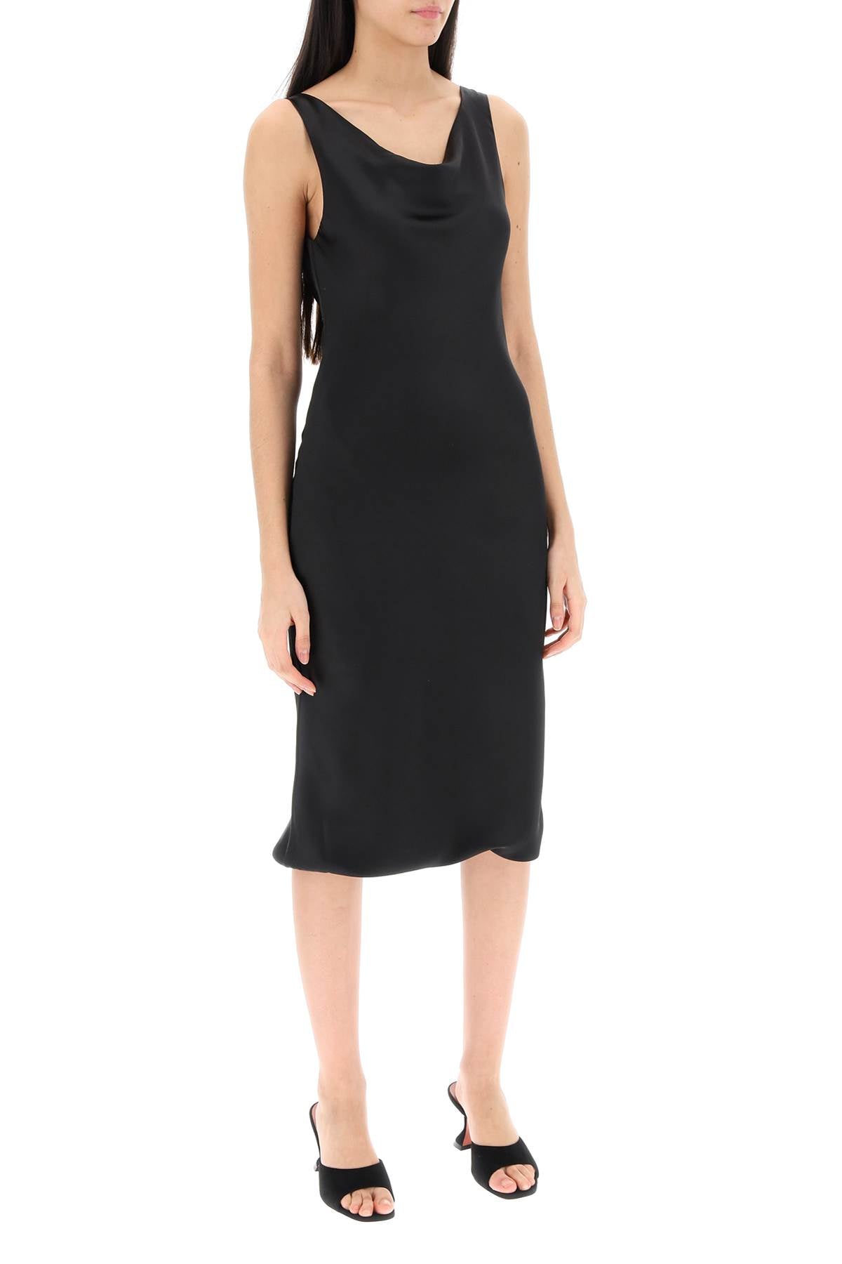 Norma Kamali Norma kamali drape neck satin dress