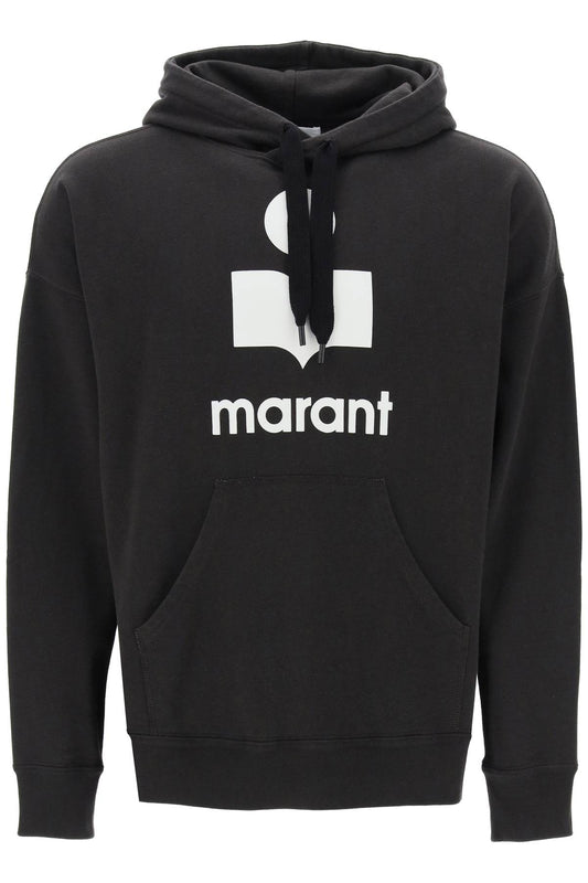 Marant Marant miley flocked logo hoodie