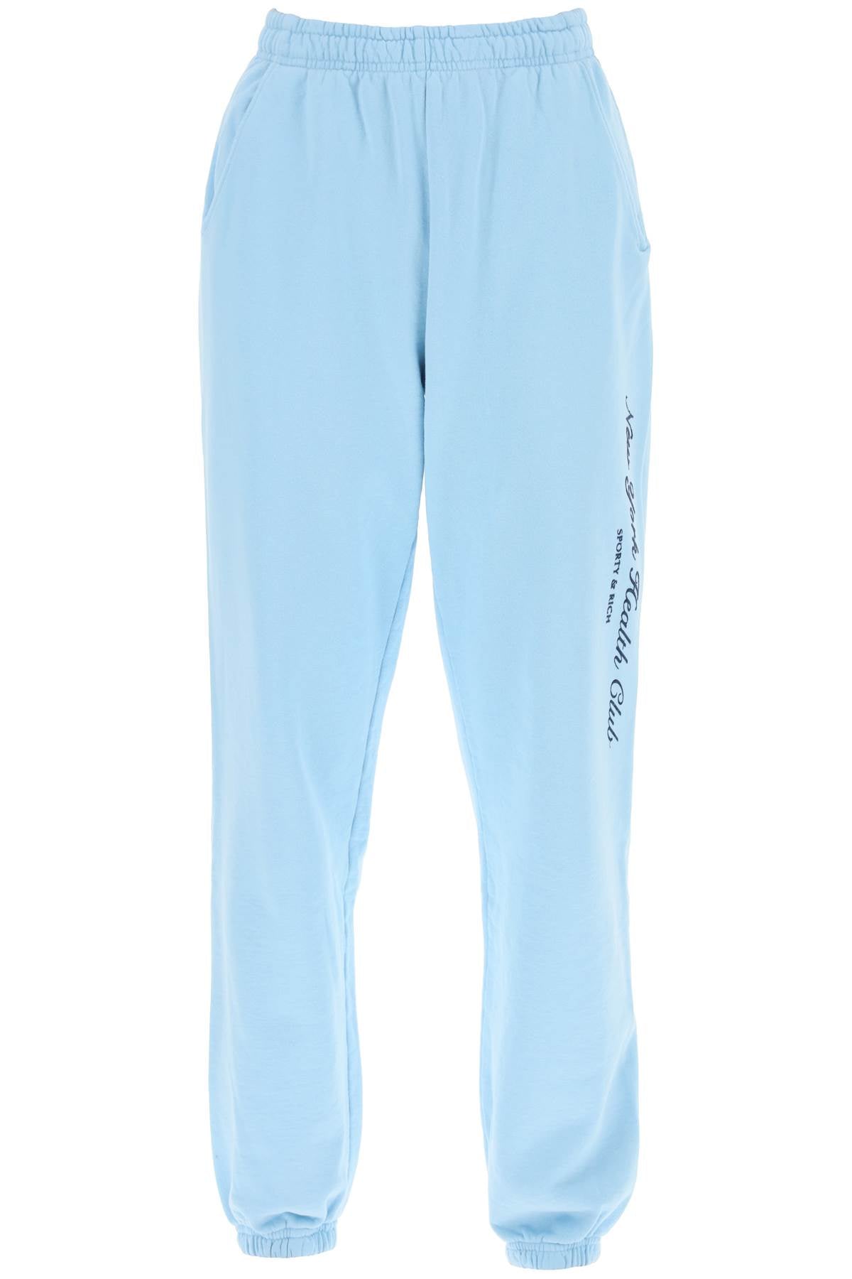 Sporty & Rich Sporty rich 'ny health club' flocked sweatpants