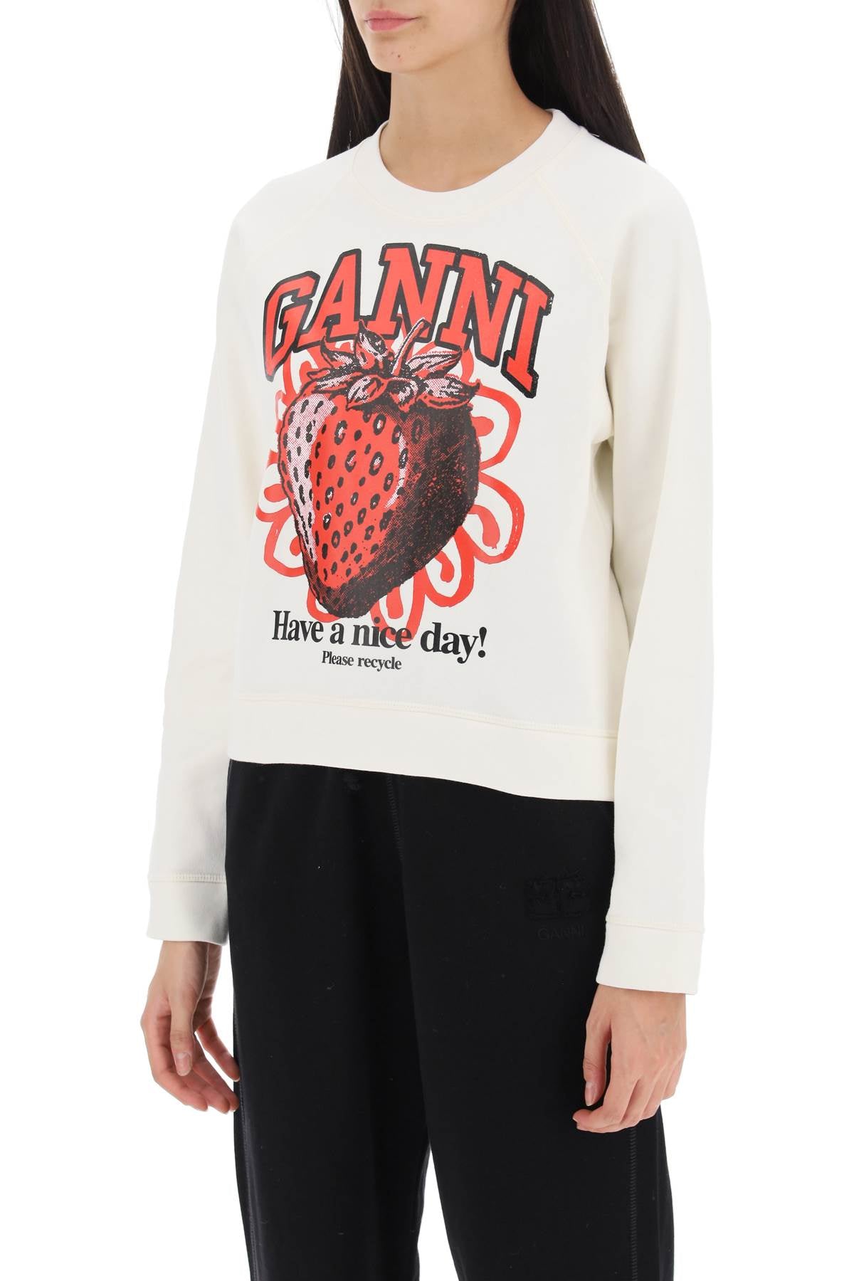 Ganni Ganni crew-neck sweatshirt with graphic print