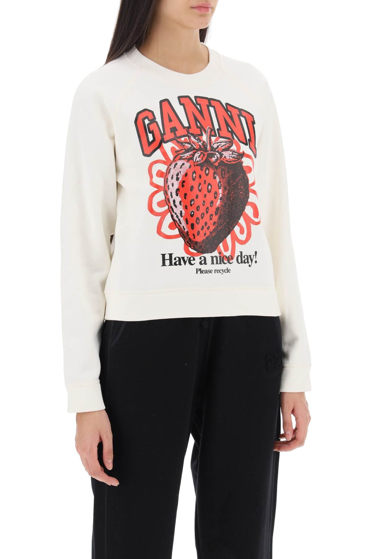 Ganni Ganni crew-neck sweatshirt with graphic print