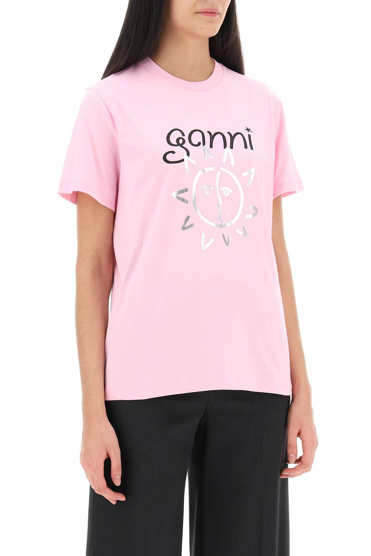 Ganni Ganni crew-neck t-shirt with print