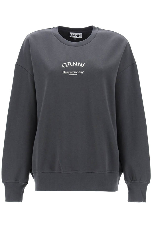 Ganni Ganni oversized sweatshirt with logo print