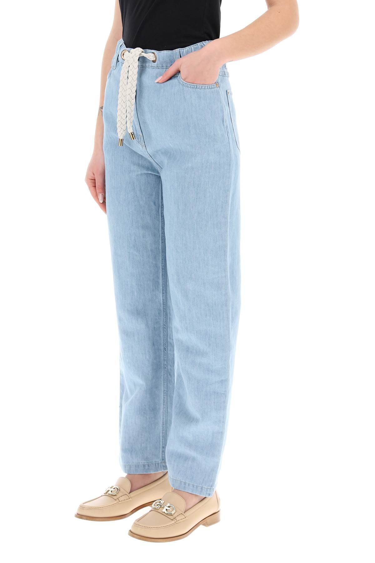 Agnona Agnona drawstring jeans in light denim