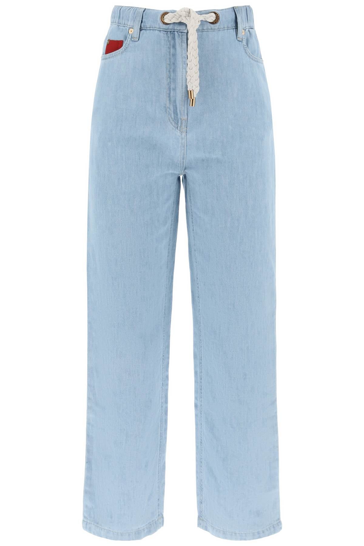 Agnona Agnona drawstring jeans in light denim