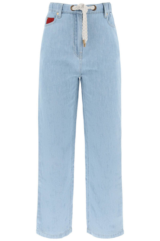 Agnona Agnona drawstring jeans in light denim