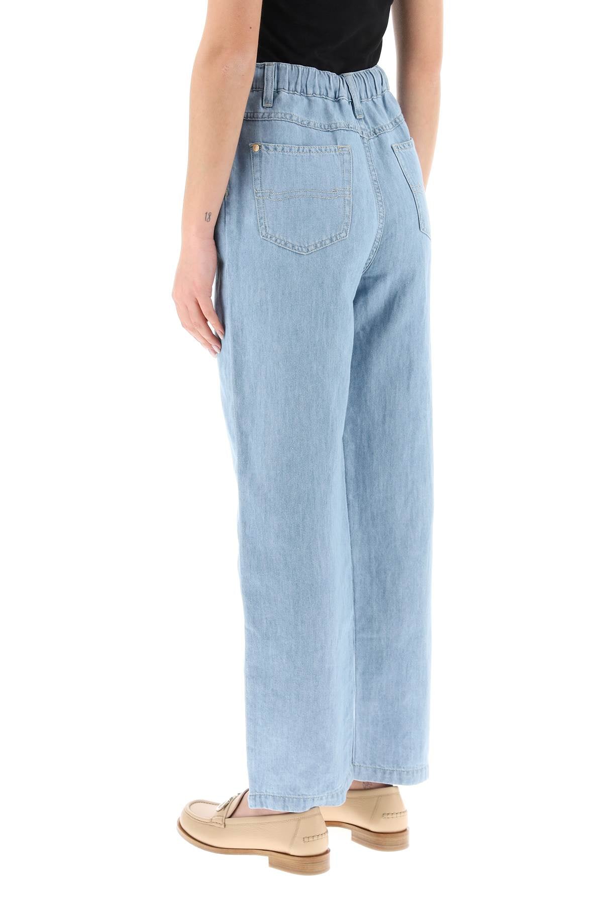 Agnona Agnona drawstring jeans in light denim