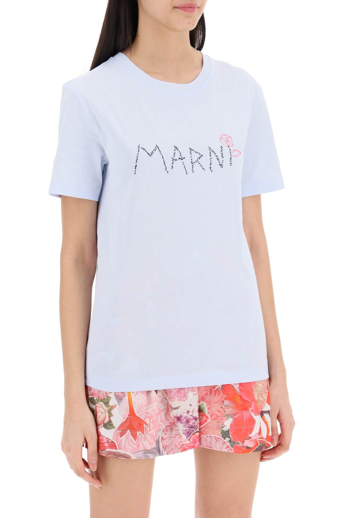 Marni Marni hand-embroidered logo t-shirt