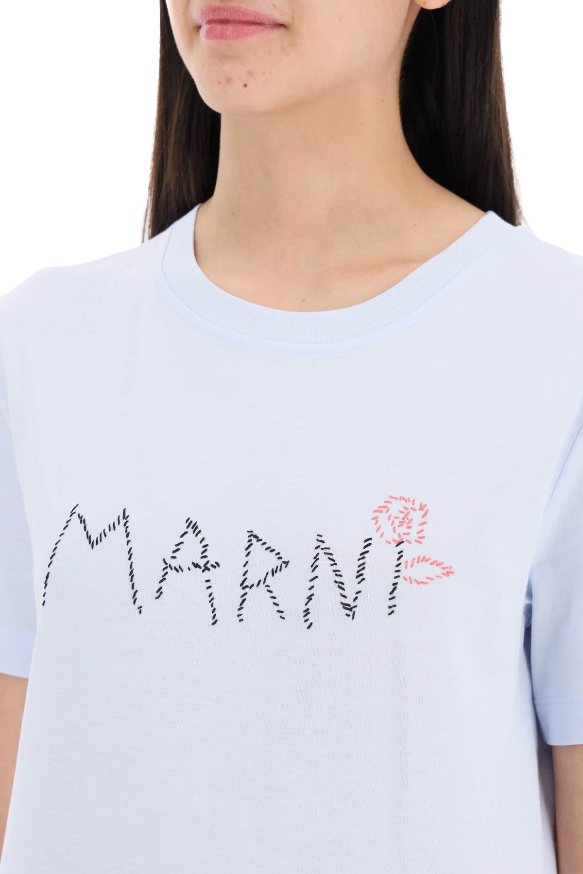 Marni Marni hand-embroidered logo t-shirt